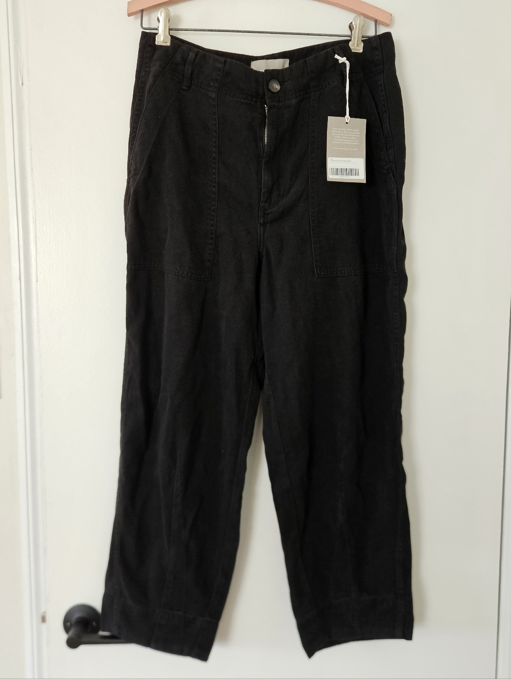 Everlane Womens Pants 8 Utility Buttersoft Black Relaxed Ankle Slouchy Casual